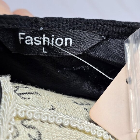 Black Maxi Dress Women L Black Swiss Dot Long Sleeve Ruffle Cottage Prairie NEW - Picture 4 of 14